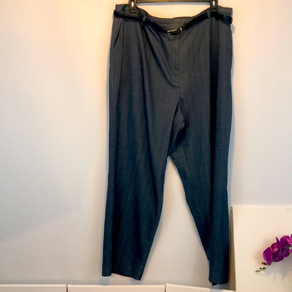 Covington Women’s Navy Herringbone Pants Trousers Size 34W - Picture 1 of 6